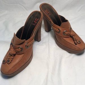 G Series Cole Haan tan slip on heel/mule